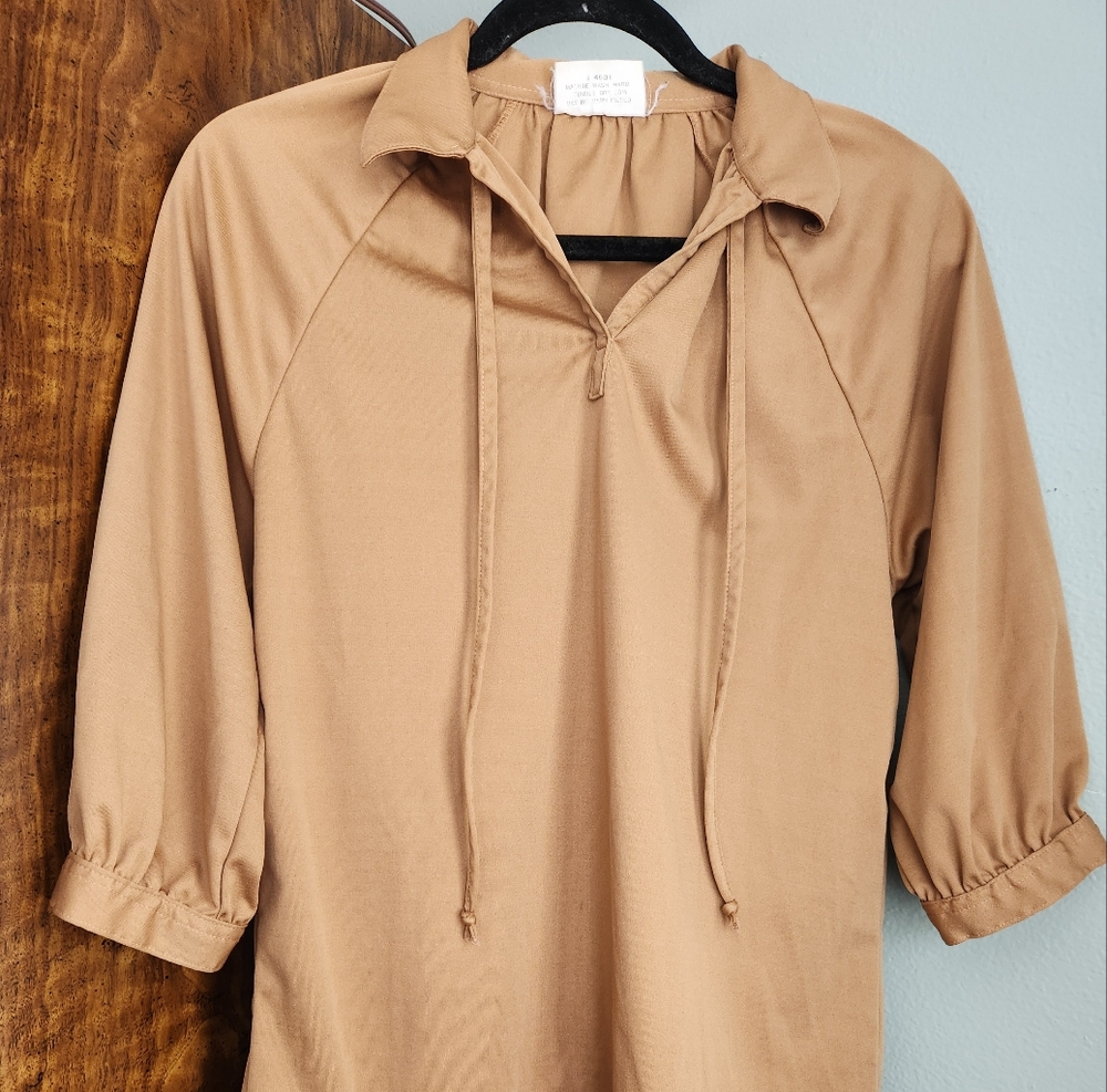 70s Light Brown Blouse